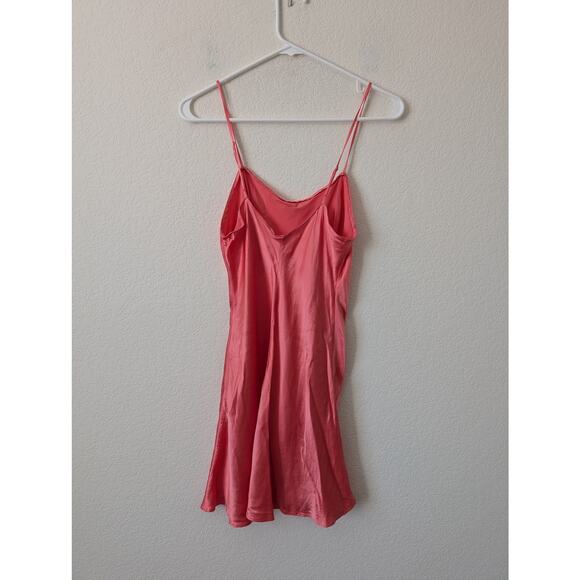 VTG Victorias Secret Slip Dress Small Pink Babydoll Mini 90s Y2K Femme 100% Silk - Picture 2 of 8